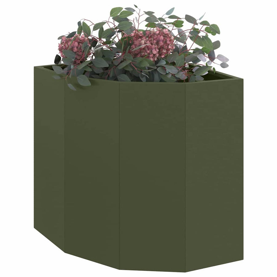 Hoek Plantbak Olijfgroen 45 x 45 x 50 cm Staal