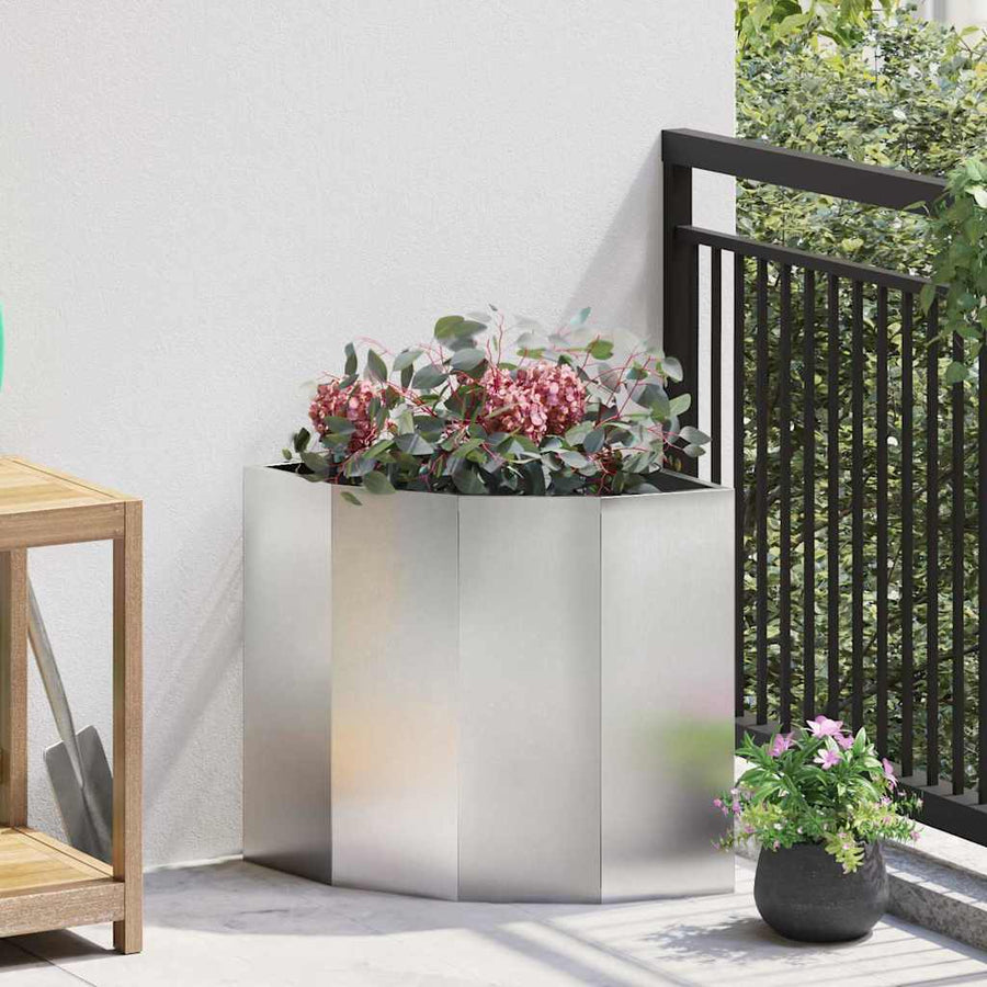 Hoek Plantbak Zilver 45 x 45 x 50 cm Roestvrij staal