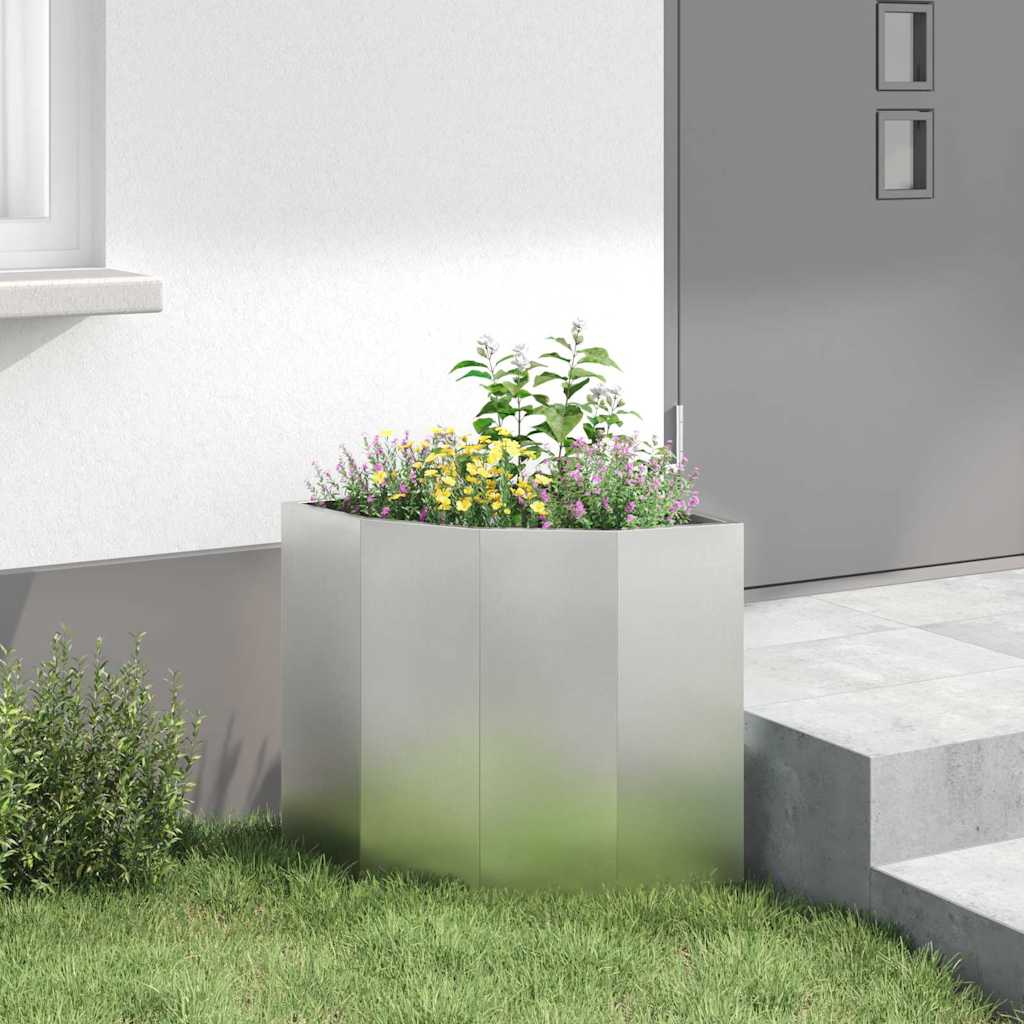 Hoek Plantbak Zilver 45 x 45 x 50 cm Roestvrij staal
