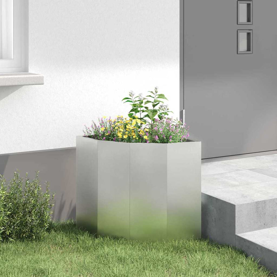 Hoek Plantbak Zilver 45 x 45 x 50 cm Roestvrij staal
