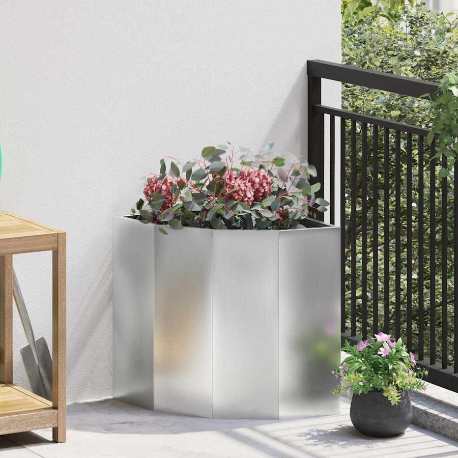 Hoek Plantbak Zilver 45 x 45 x 50 cm Gegalvaniseerd staal