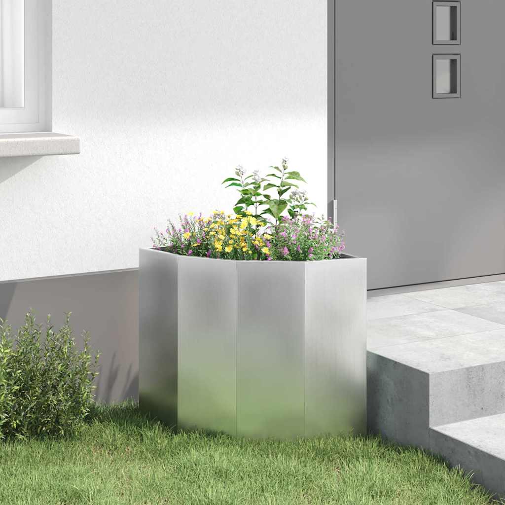 Hoek Plantbak Zilver 45 x 45 x 50 cm Gegalvaniseerd staal