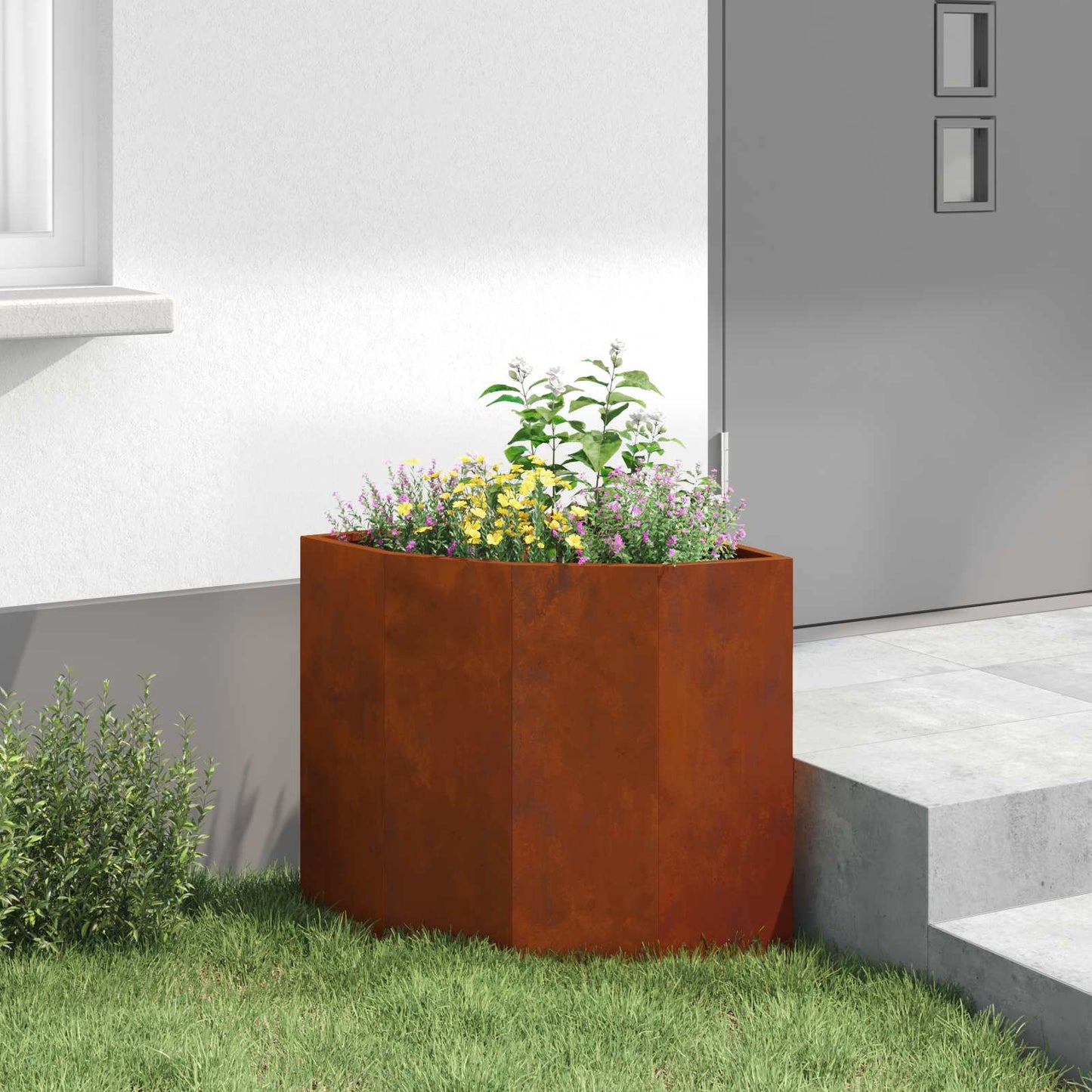 Hoek Plantbak Roestig 45 x 45 x 50 cm