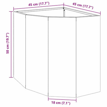 Hoek Plantbak Roestig 45 x 45 x 50 cm