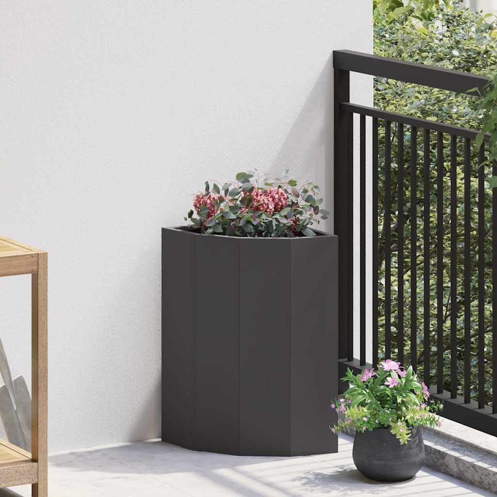 Hoek Plantbak Zwart 30 x 30 x 50 cm Staal