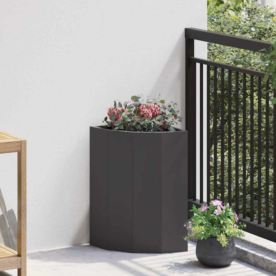 Hoek Plantbak Zwart 30 x 30 x 50 cm Staal