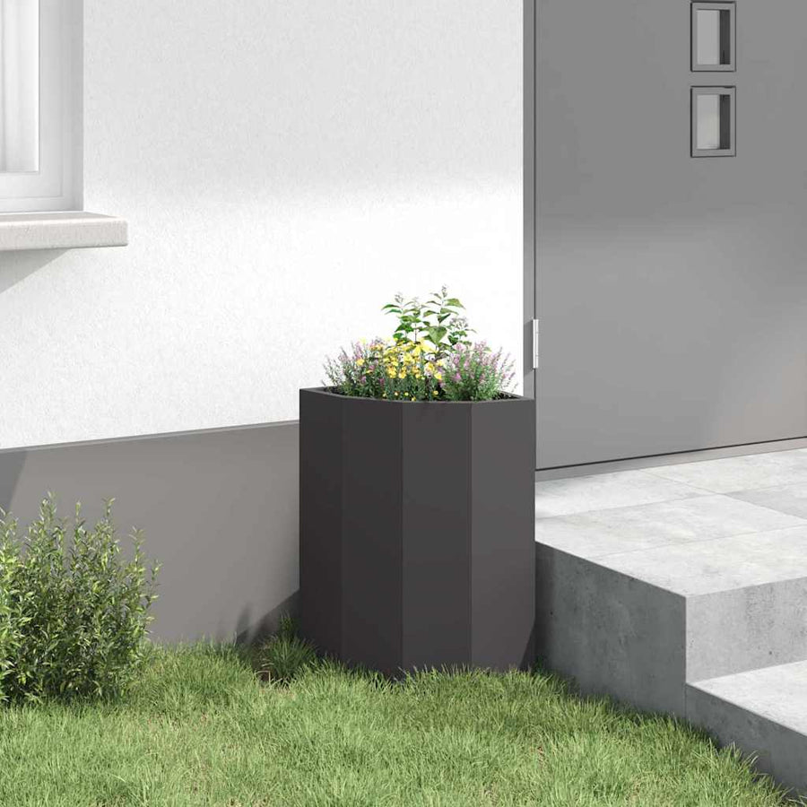 Hoek Plantbak Zwart 30 x 30 x 50 cm Staal