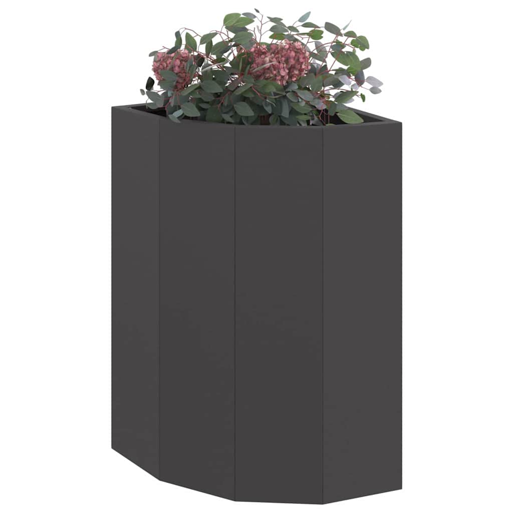 Hoek Plantbak Zwart 30 x 30 x 50 cm Staal