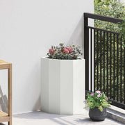 Hoek plantenbak 30x30x50 cm staal wit