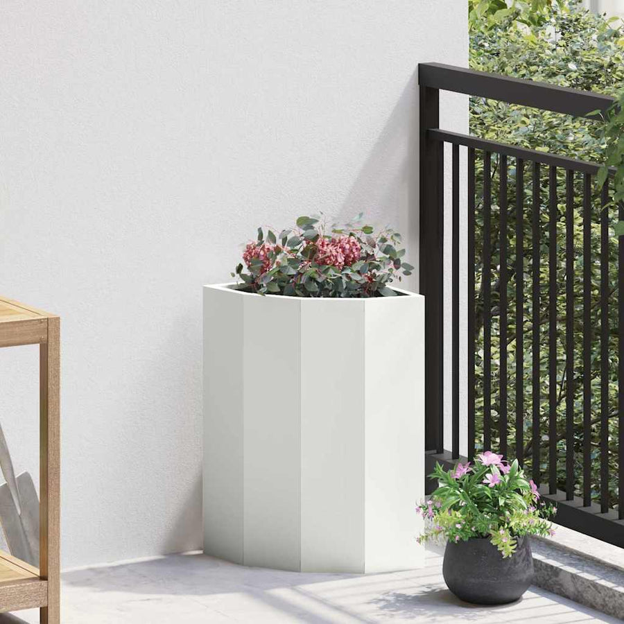 Hoek Plantbak Wit 30 x 30 x 50 cm Staal
