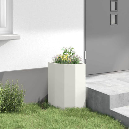Hoek Plantbak Wit 30 x 30 x 50 cm Staal