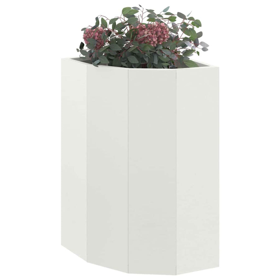 Hoek Plantbak Wit 30 x 30 x 50 cm Staal