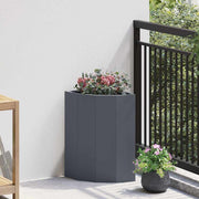 Hoek plantbak antraciet 30x30x50 cm staal
