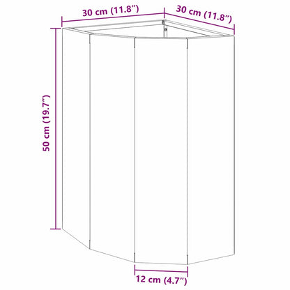 Hoek Plantbak Antraciet 30 x 30 x 50 cm Staal