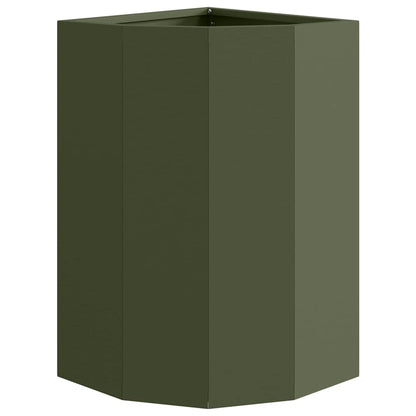 Hoek Plantbak Olijfgroen 30 x 30 x 50 cm Staal