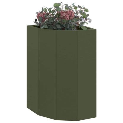 Hoek Plantbak Olijfgroen 30 x 30 x 50 cm Staal