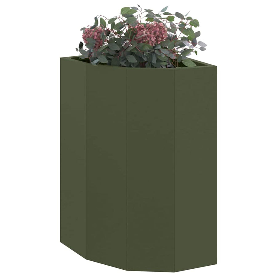 Hoek Plantbak Olijfgroen 30 x 30 x 50 cm Staal