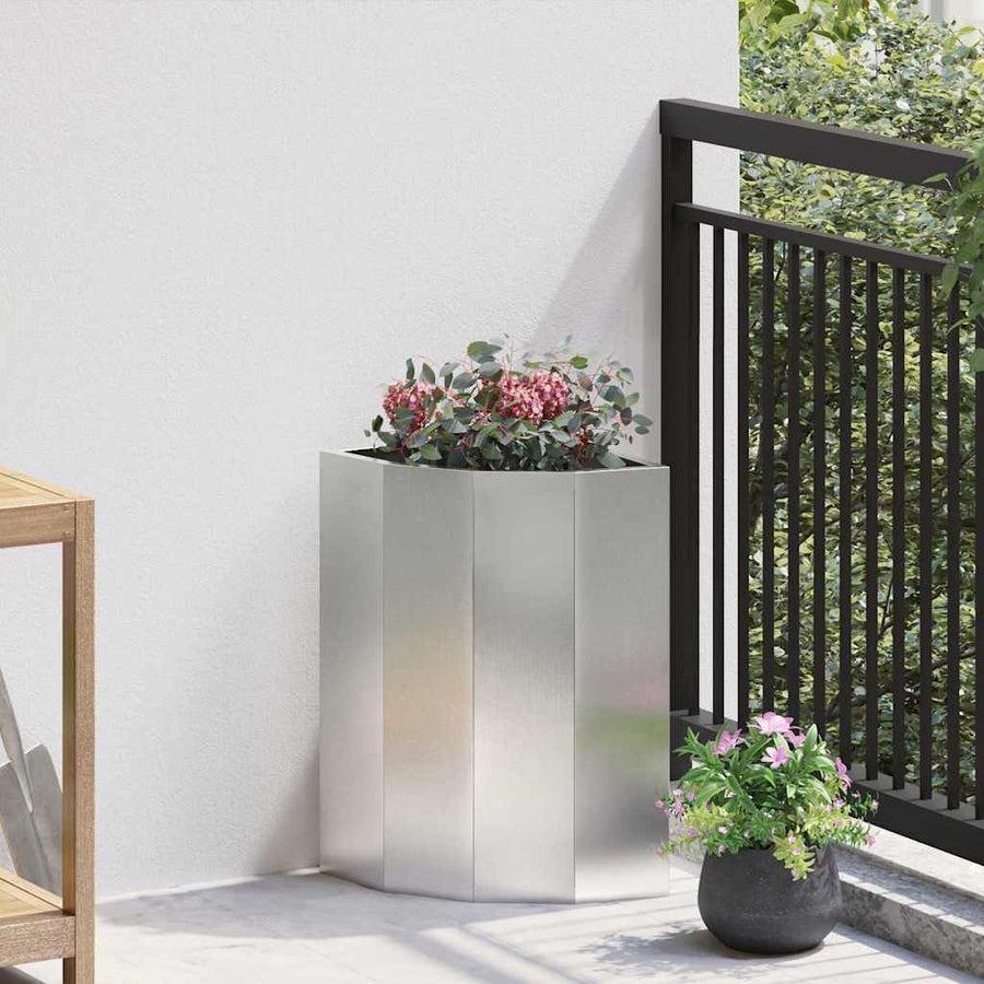 Hoek Plantbak Zilver 30 x 30 x 50 cm Roestvrij staal