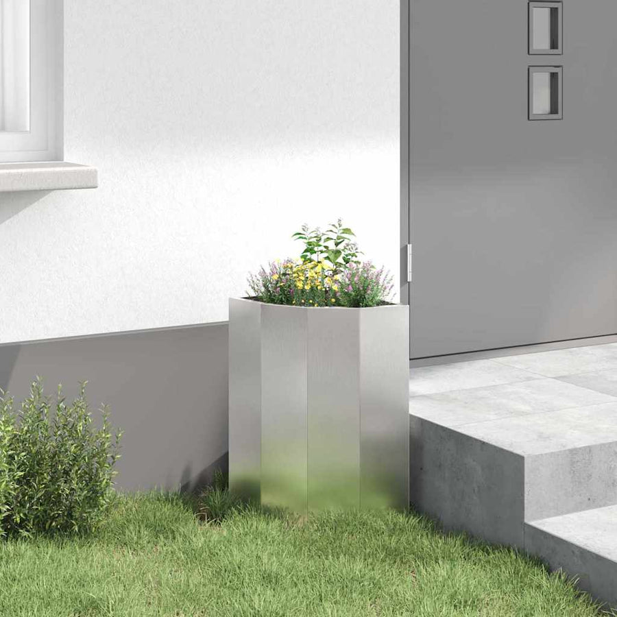 Hoek Plantbak Zilver 30 x 30 x 50 cm Roestvrij staal