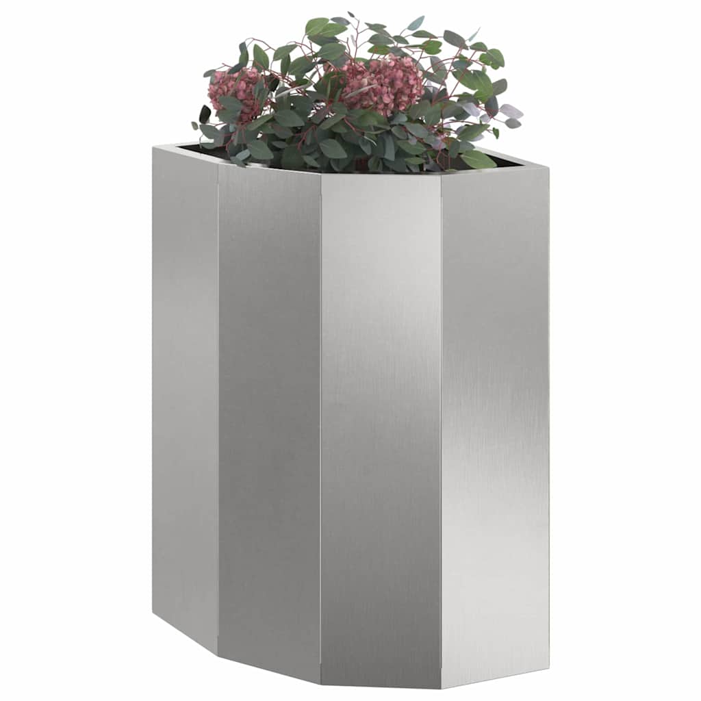 Hoek Plantbak Zilver 30 x 30 x 50 cm Roestvrij staal