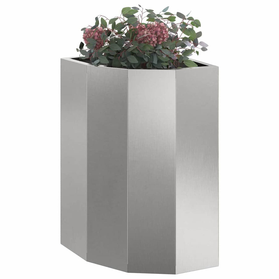 Hoek Plantbak Zilver 30 x 30 x 50 cm Roestvrij staal