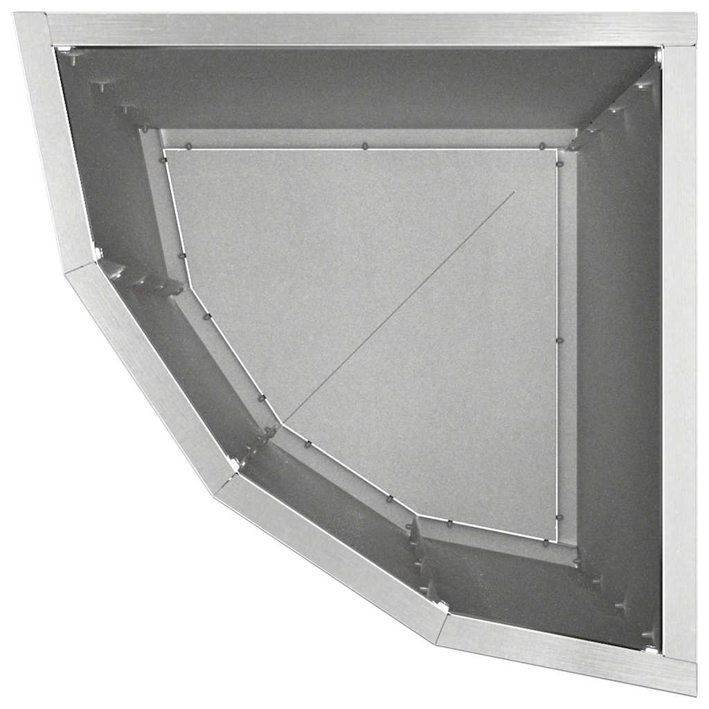 Hoek Plantbak Zilver 30 x 30 x 50 cm Roestvrij staal