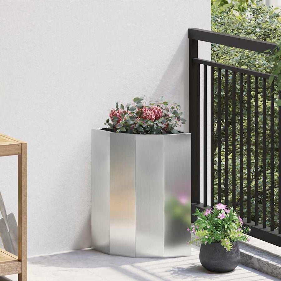 Hoek Plantbak Zilver 30 x 30 x 50 cm Gegalvaniseerd staal