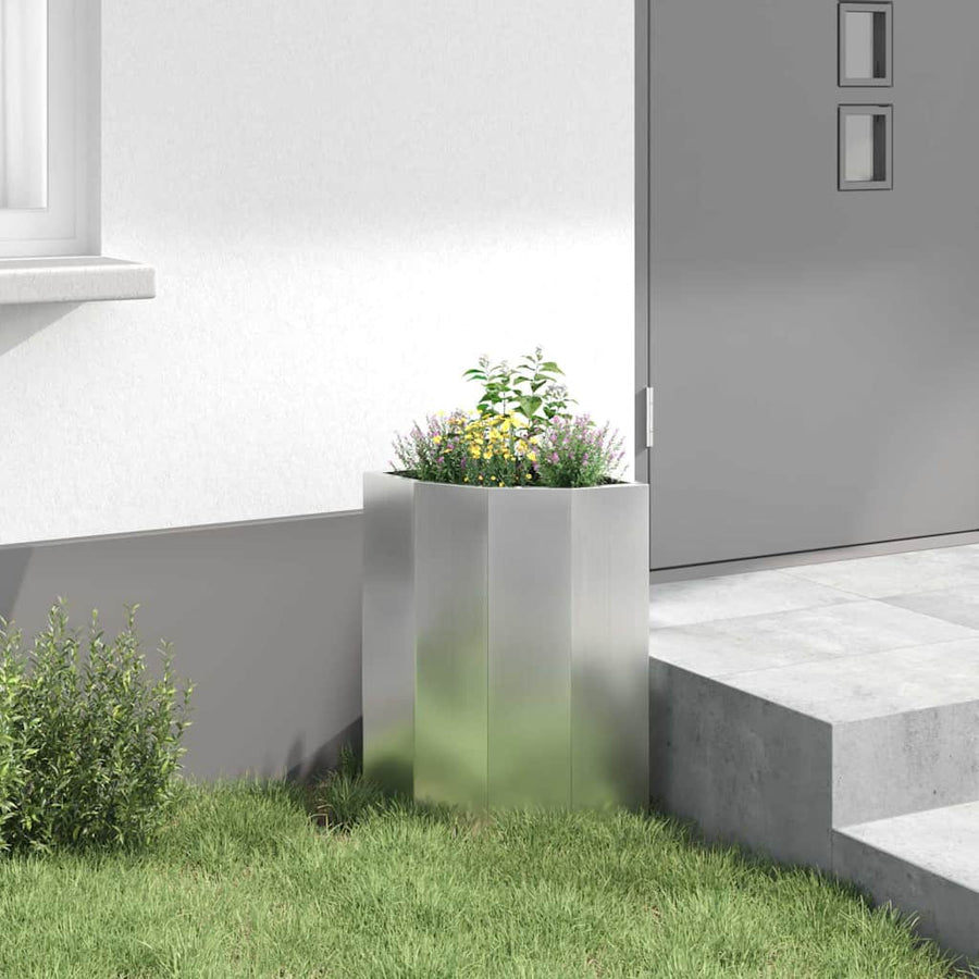 Hoek Plantbak Zilver 30 x 30 x 50 cm Gegalvaniseerd staal