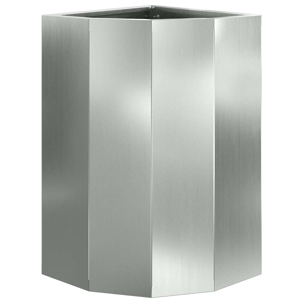 Hoek Plantbak Zilver 30 x 30 x 50 cm Gegalvaniseerd staal