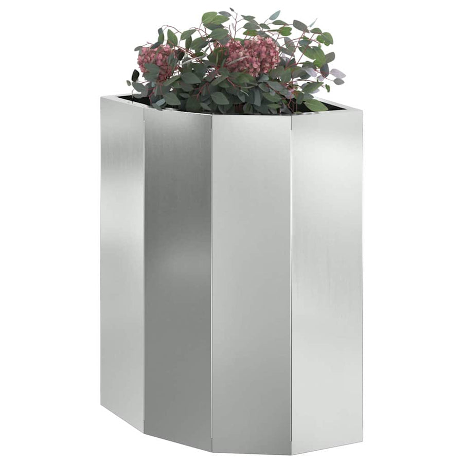 Hoek Plantbak Zilver 30 x 30 x 50 cm Gegalvaniseerd staal