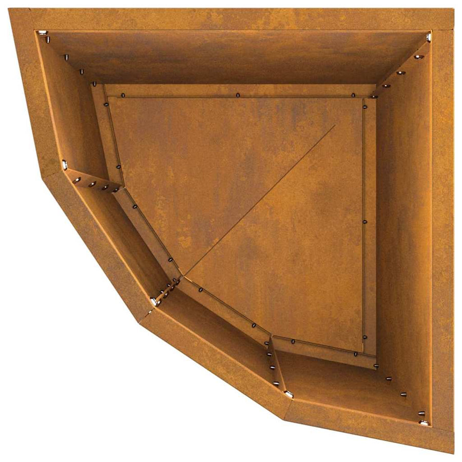 Hoek Plantbak Roestig 30 x 30 x 50 cm Cortenstaal