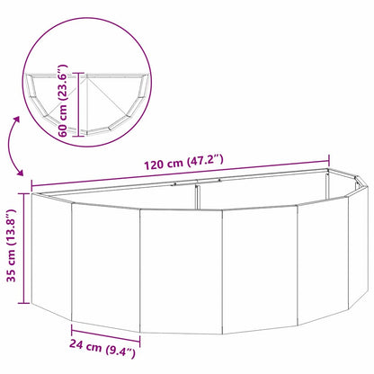 Plantenbak Wit 120 x 60 x 35 cm Staal