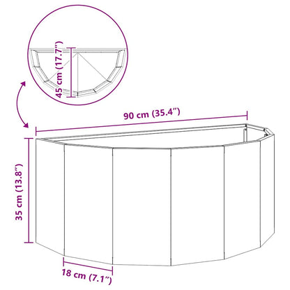Plantenbak Zwart 90 x 45 x 35 cm Staal