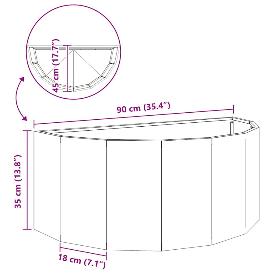 Plantenbak Wit 90 x 45 x 35 cm Staal