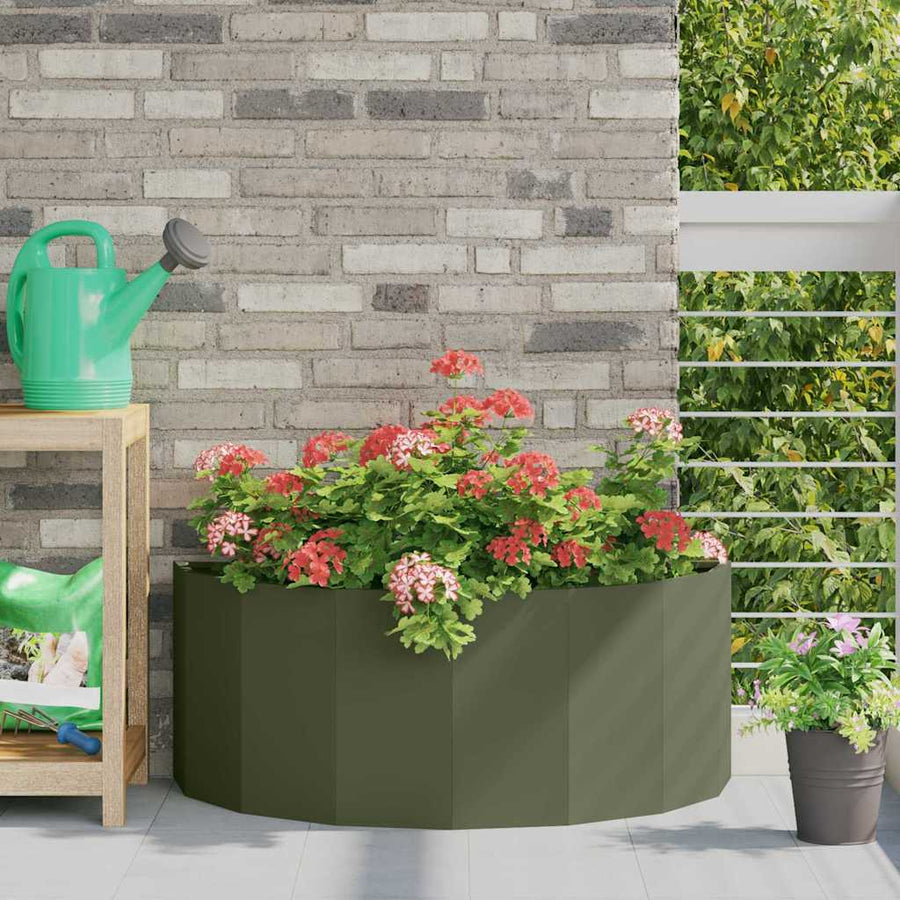 Plantenbak Olijf Groen 90 x 45 x 35 cm Staal