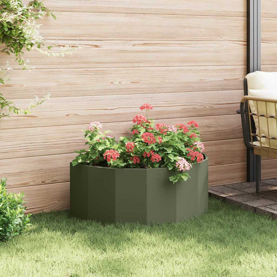 Plantenbak Olijf Groen 90 x 45 x 35 cm Staal