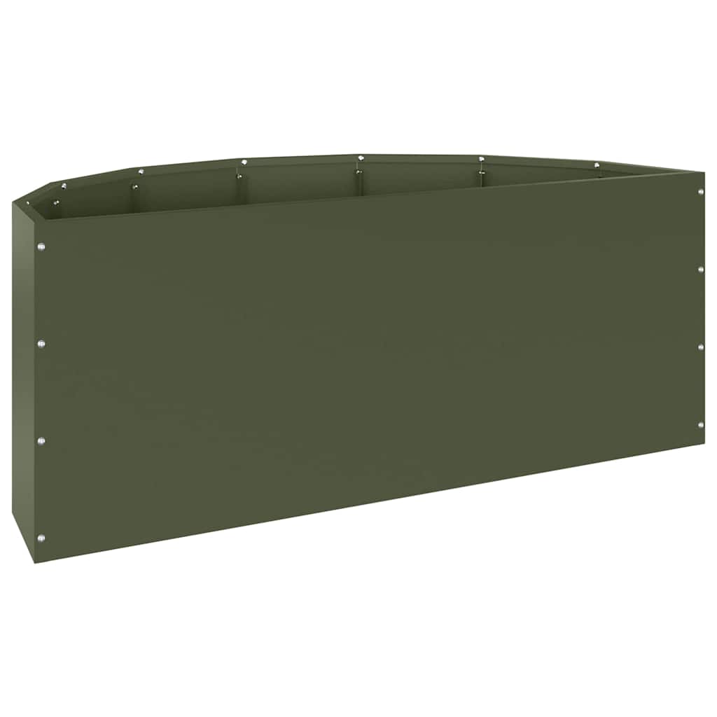 Plantenbak Olijf Groen 90 x 45 x 35 cm Staal