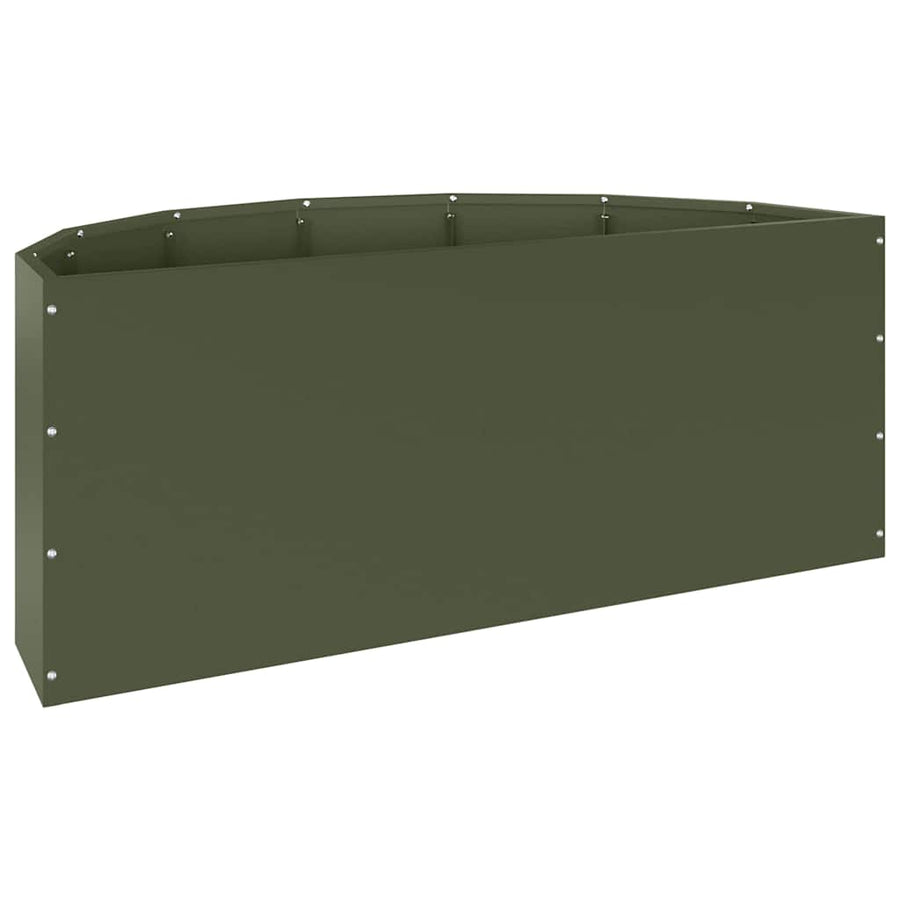 Plantenbak Olijf Groen 90 x 45 x 35 cm Staal