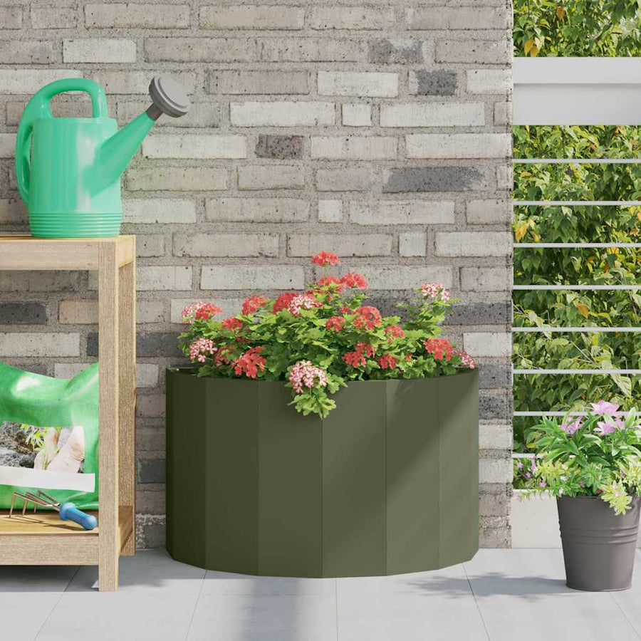 Plantenbak Olijf Groen 60 x 30 x 35 cm Staal