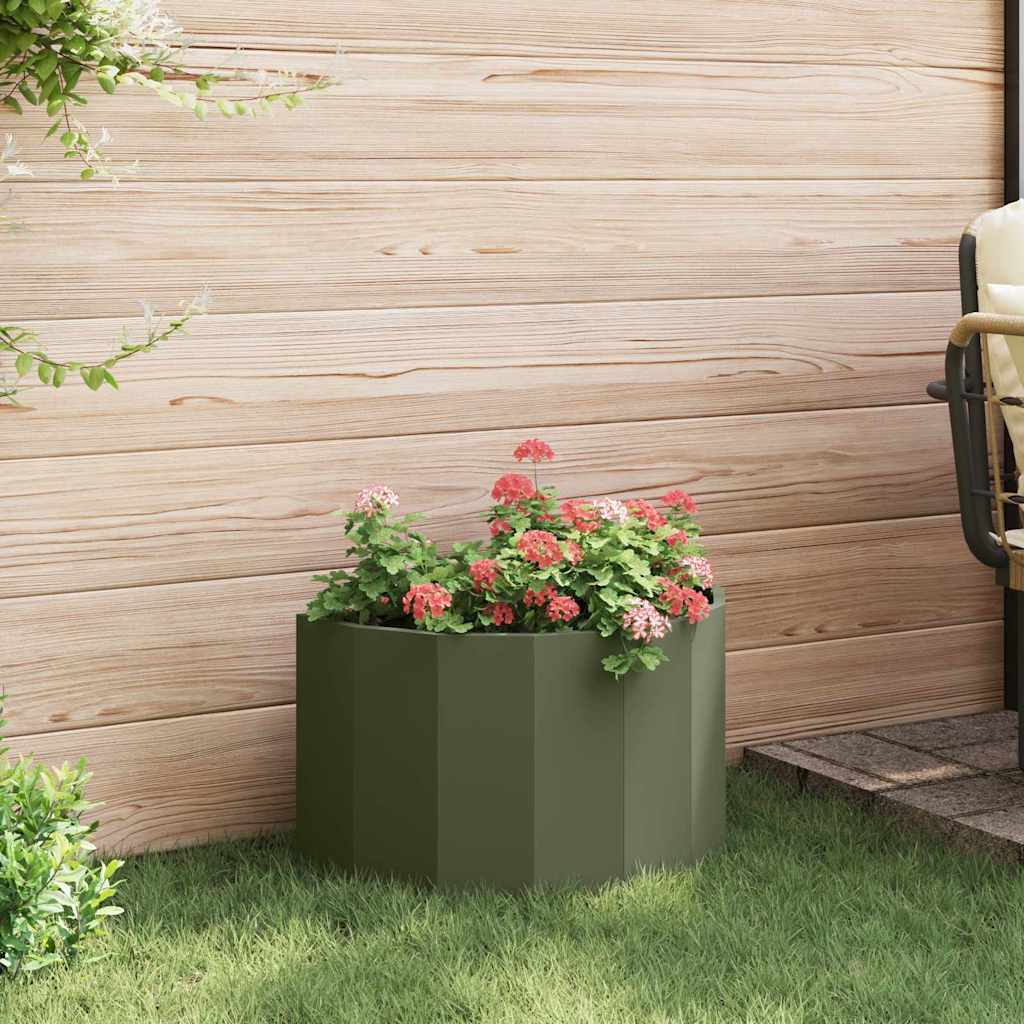 Plantenbak Olijf Groen 60 x 30 x 35 cm Staal