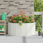 White Planter 120 x 60 x 50 cm Steel