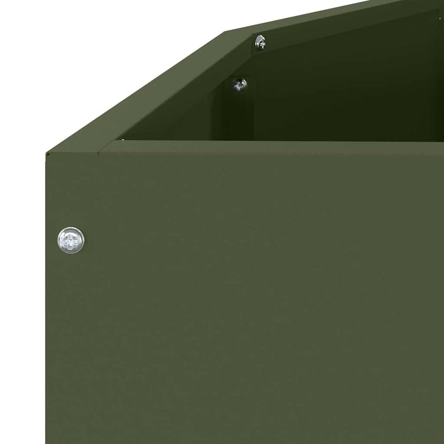 Plantenbak Olijf Groen 120 x 60 x 50 cm Staal