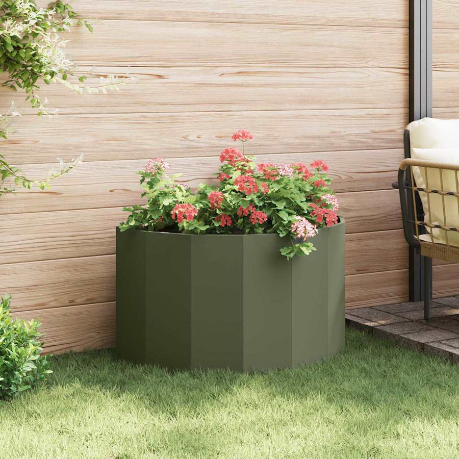 Plantenbak Olijf Groen 90 x 45 x 50 cm Staal