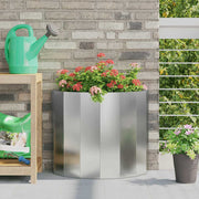 Plantenbak halfrond 60x30x50 cm zilver gegalvaniseerd staal
