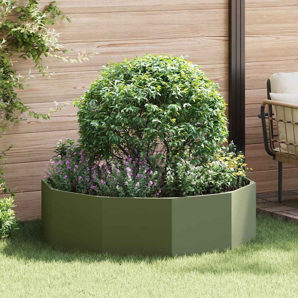 Plantenbak Olijf Groen 120 x 120 x 35 cm Staal