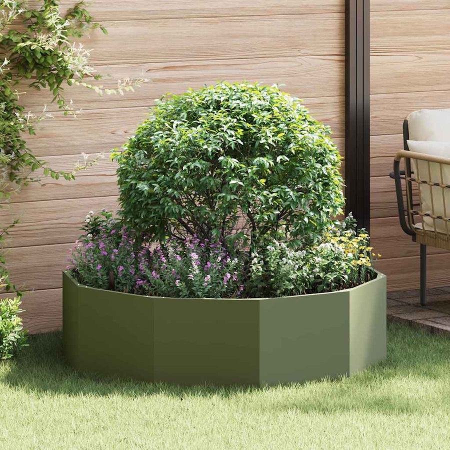 Plantenbak Olijf Groen 120 x 120 x 35 cm Staal