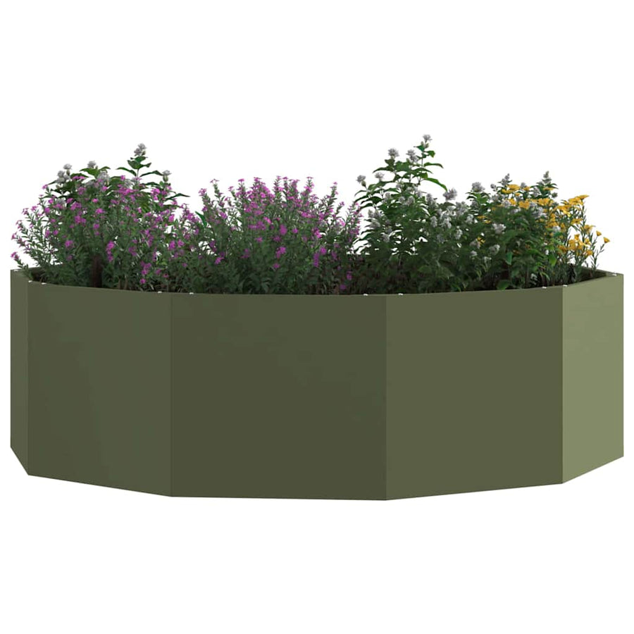 Plantenbak Olijf Groen 120 x 120 x 35 cm Staal