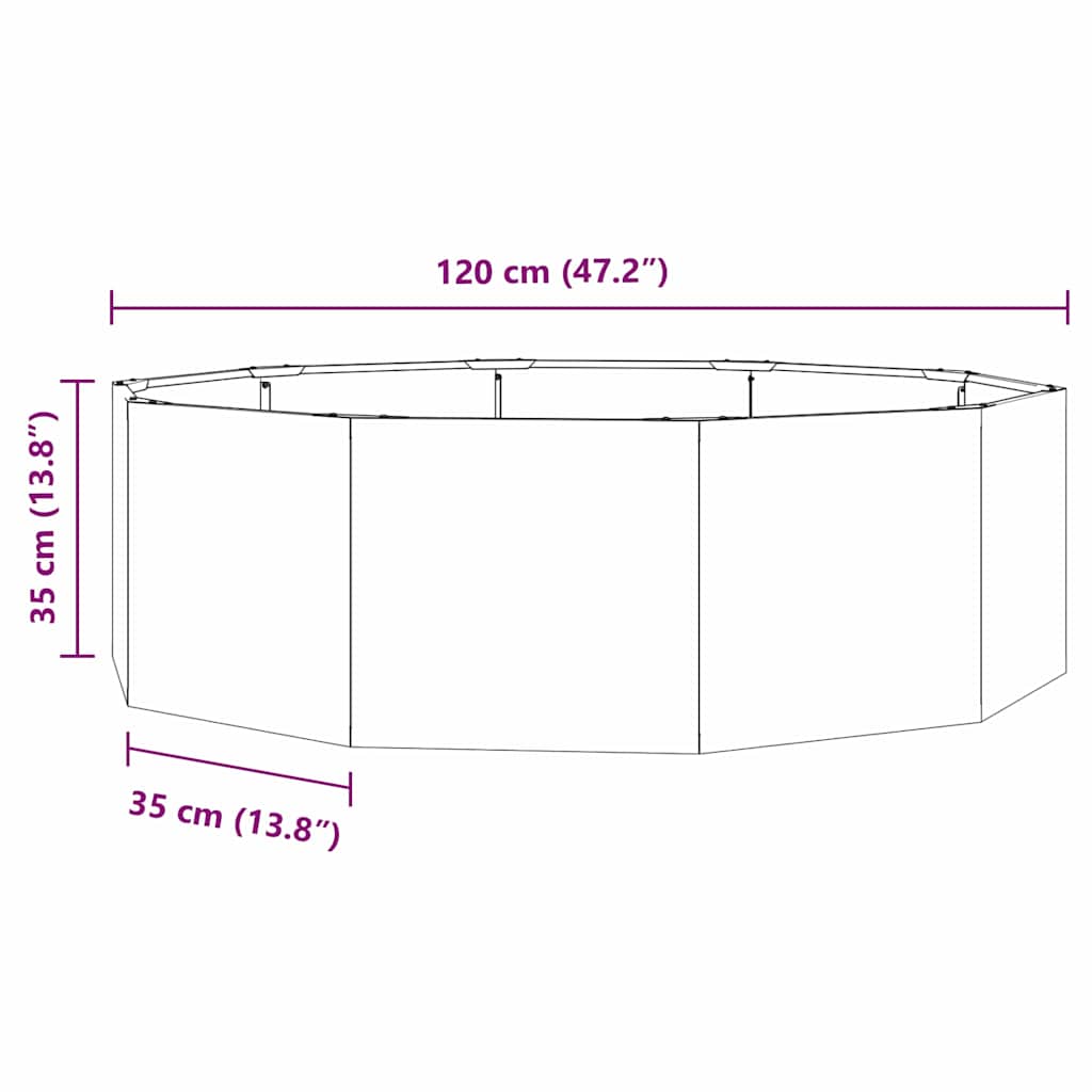 Plantenbak Roestig 120 x 120 x 35 cm Cortenstaal