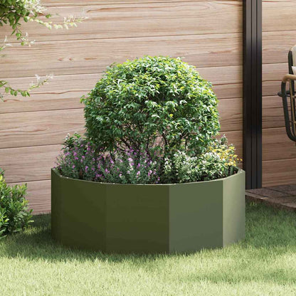 Plantenbak Olijf Groen 90 x 90 x 35 cm Staal