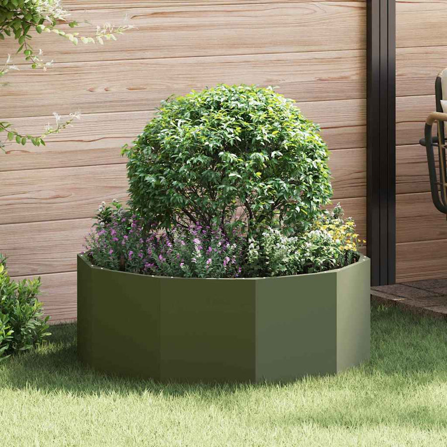 Plantenbak Olijf Groen 90 x 90 x 35 cm Staal